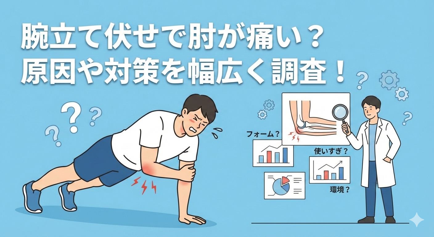 腕立て伏せで肘が痛い？原因や対策を幅広く調査！